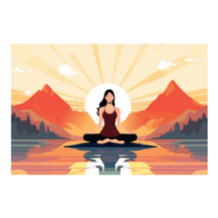 Beautiful Yoga Illustration Sticker