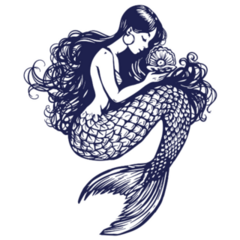 Beautiful Young Mermaid In Blue Sticker