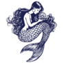 Beautiful Young Mermaid In Blue Sticker