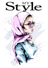 Beautiful Young Woman In Head Scarf My Style Sticker