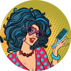 Beautiful Young Woman With Barber Tools Pop Art Sticker