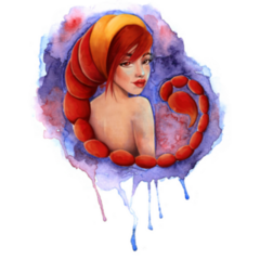 Beautiful Zodiac Sign, Scorpio Illustration Sticker