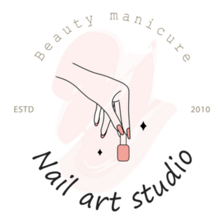 Beauty Manicure Nail Art Studio Logo Sticker