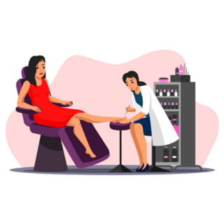 Beauty Salon Scene Professional Pedicure Sticker