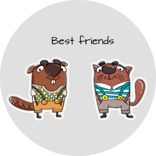 Beaver Best Friends Sticker