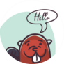 Beaver Cartoon With Hello Bubble Design Sticker