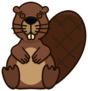 Beaver Character Illustration Sticker