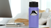 Beaver Chomping On Wood Sticker on a Water Bottle (New) example