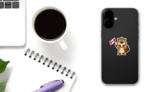Beaver Holding Canadian Flag Sticker on a Phone (New) example