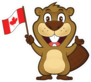 Beaver Holding Canadian Flag Sticker