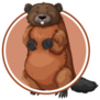Beaver In Circle Banner Illustration Sticker