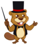 Beaver Magician Mascot Cartoon Sticker