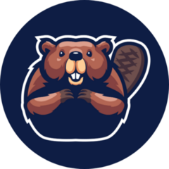 Beaver Mascot Logo On Navy Sticker