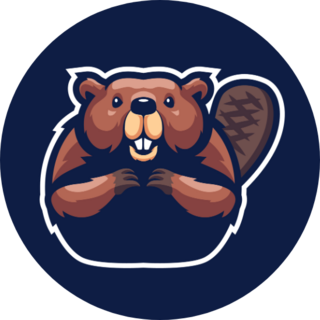 Beaver Mascot Logo On Navy Sticker