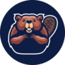 Beaver Mascot Logo On Navy Sticker