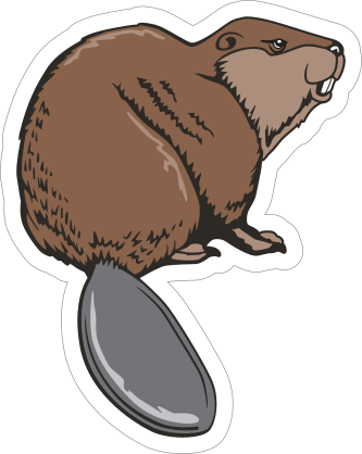 Beaver Mascot Sticker