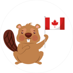 Beaver Of Canada Waving Flag Sticker