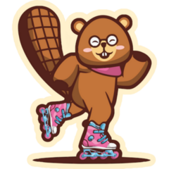 Beaver Rollerblades Sticker