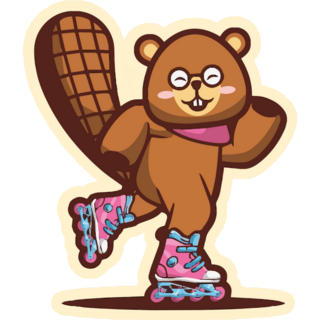 Beaver Rollerblades Sticker