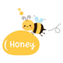 Bee Cartoon With Honey Drop Lettering Sticker