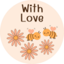 Bee Cartoons Daisy Flower With Love Sticker