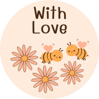 Bee Cartoons Daisy Flower With Love Sticker