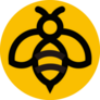 Bee Concept Logo On Yellow Sticker