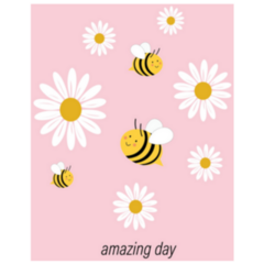 Bee Daisy Amazing Day Sticker