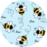 Bee Pattern Background Blue Sticker