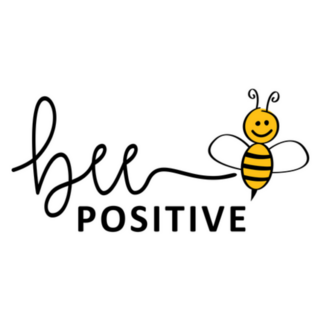 Bee Positive Optimistic Bee Lettering Sticker
