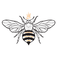 Bee Sketch WIth Yellow Crown Sticker