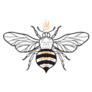 Bee Sketch WIth Yellow Crown Sticker