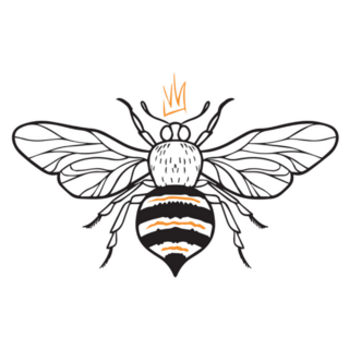 Bee Sketch WIth Yellow Crown Sticker