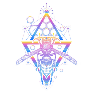 Bee Tattoo Rainbow Gradient Sticker