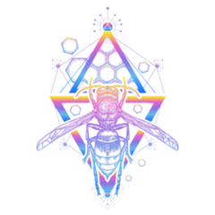 Bee Tattoo Rainbow Gradient Sticker