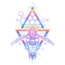 Bee Tattoo Rainbow Gradient Sticker