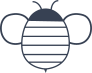 Bee With Thin Stripes Sticker