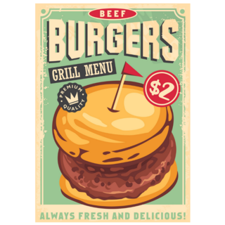 Beef Burger Graphic Poster Sticker