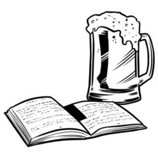 Beer And Book Illustrated Art Sticker