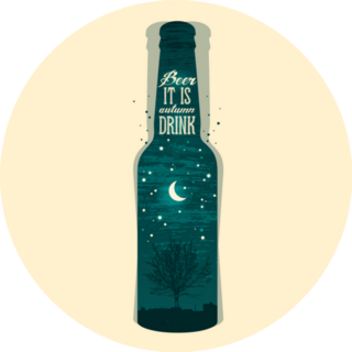 Beer, Autumn Drink Sticker