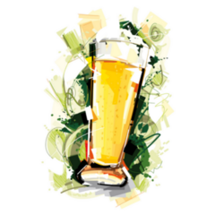 Beer Glass Art Sticker