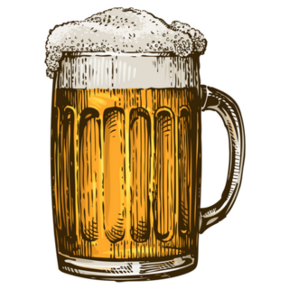 Beer In Glass Mug With Foam Drawn Sticker