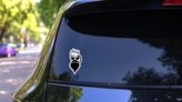 Beer Mug Mustache Sticker on a Rear Car Window (New) example