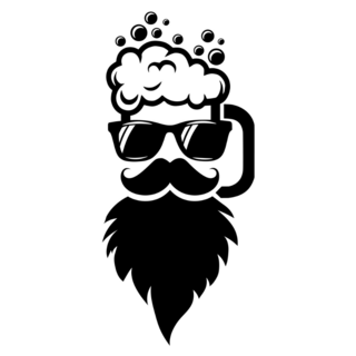 Beer Mug Mustache Sticker