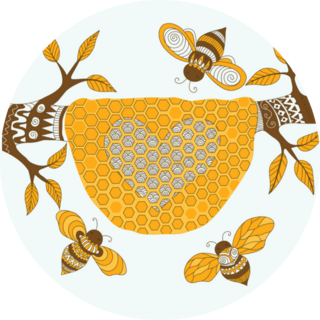 Bees Flying Around The Hive Sweetheart Sticker