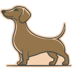 Beige Dachshund Sticker