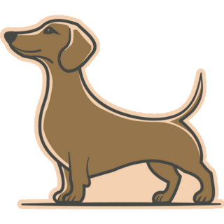 Beige Dachshund Sticker