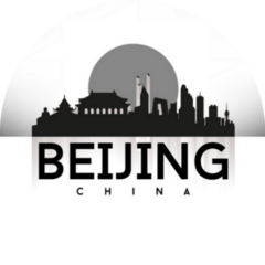 Beijing China, Black Skyline Design Sticker