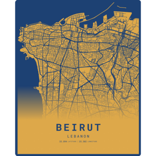 Beirut Blue & Yellow Sticker
