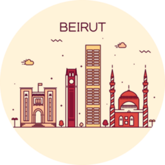 Beirut Skyline Linear Sticker